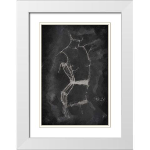 Model Sketch 21 White Modern Wood Framed Art Print with Double Matting by Greene, Taylor