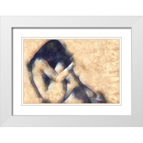 Solace White Modern Wood Framed Art Print with Double Matting by Greene, Taylor