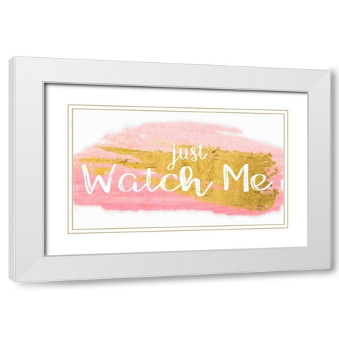 Watch Me White Modern Wood Framed Art Print with Double Matting by Greene, Taylor