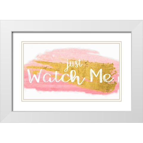 Watch Me White Modern Wood Framed Art Print with Double Matting by Greene, Taylor