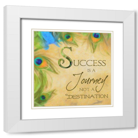 SUCCESS White Modern Wood Framed Art Print with Double Matting by Greene, Taylor