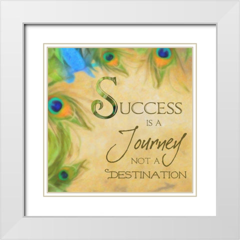SUCCESS White Modern Wood Framed Art Print with Double Matting by Greene, Taylor