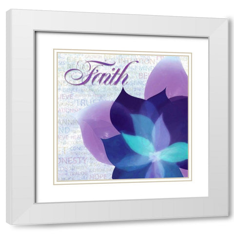 Watercolor Faith White Modern Wood Framed Art Print with Double Matting by Greene, Taylor