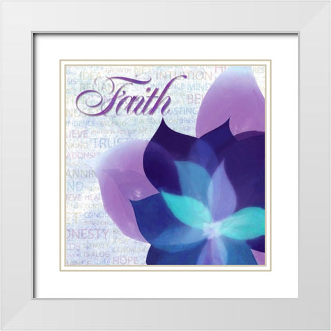 Watercolor Faith White Modern Wood Framed Art Print with Double Matting by Greene, Taylor