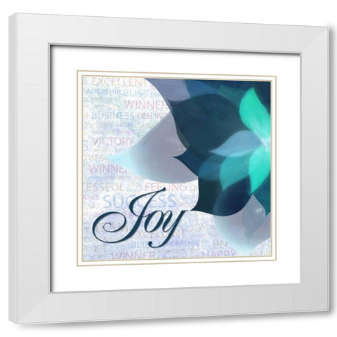 Watercolor Joy White Modern Wood Framed Art Print with Double Matting by Greene, Taylor