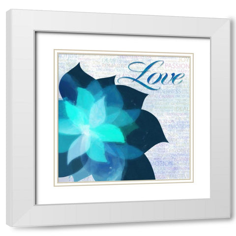 Watercolor Love White Modern Wood Framed Art Print with Double Matting by Greene, Taylor