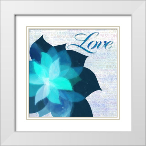 Watercolor Love White Modern Wood Framed Art Print with Double Matting by Greene, Taylor