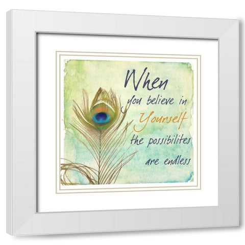 Yourself White Modern Wood Framed Art Print with Double Matting by Greene, Taylor