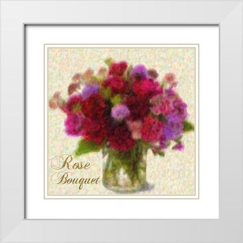 Rose Bouquet White Modern Wood Framed Art Print with Double Matting by Greene, Taylor