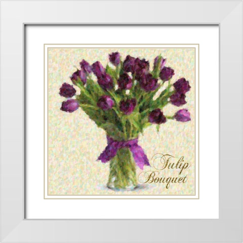 Tulip Bouquet White Modern Wood Framed Art Print with Double Matting by Greene, Taylor