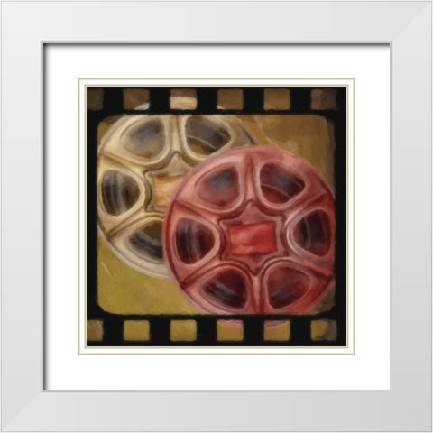LIGHTS CAMERA ACTION_REELS White Modern Wood Framed Art Print with Double Matting by Greene, Taylor