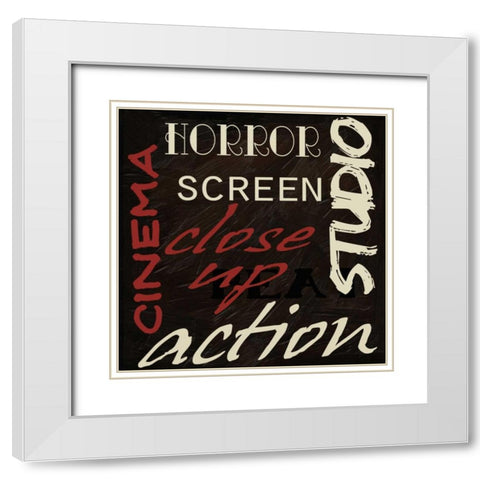 LIGHTS CAMERA ACTION_CLOSEUP White Modern Wood Framed Art Print with Double Matting by Greene, Taylor