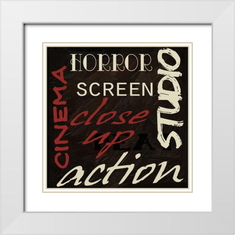 LIGHTS CAMERA ACTION_CLOSEUP White Modern Wood Framed Art Print with Double Matting by Greene, Taylor