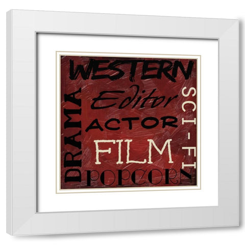 LIGHTS CAMERA ACTION_FILM White Modern Wood Framed Art Print with Double Matting by Greene, Taylor