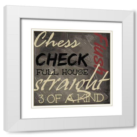 GAMES White Modern Wood Framed Art Print with Double Matting by Greene, Taylor