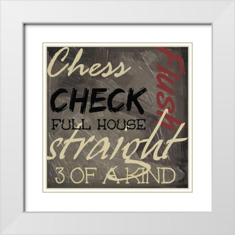 GAMES White Modern Wood Framed Art Print with Double Matting by Greene, Taylor