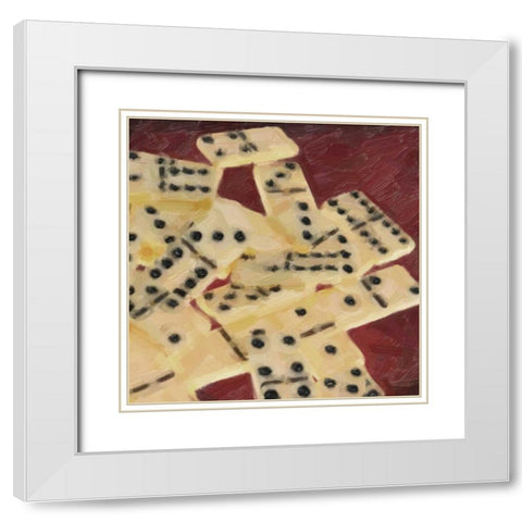 CLASSIC DOMINOS White Modern Wood Framed Art Print with Double Matting by Greene, Taylor