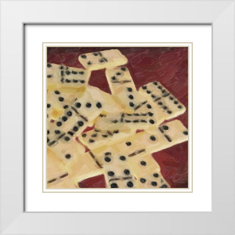 CLASSIC DOMINOS White Modern Wood Framed Art Print with Double Matting by Greene, Taylor