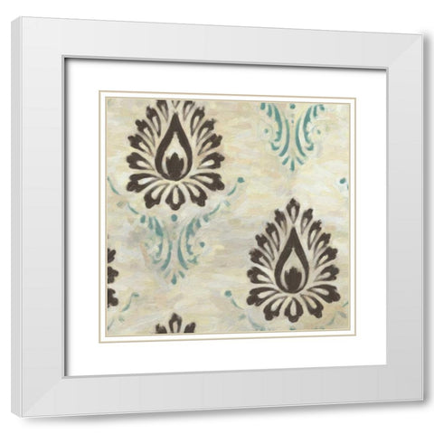 Medallion1 White Modern Wood Framed Art Print with Double Matting by Greene, Taylor