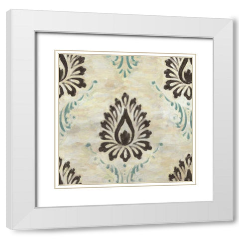 Medallion 2 White Modern Wood Framed Art Print with Double Matting by Greene, Taylor