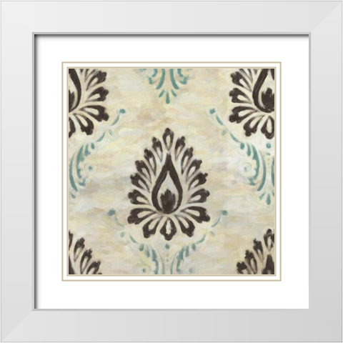 Medallion 2 White Modern Wood Framed Art Print with Double Matting by Greene, Taylor
