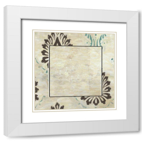 Medallion With Center White Modern Wood Framed Art Print with Double Matting by Greene, Taylor