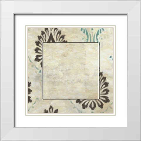 Medallion With Center White Modern Wood Framed Art Print with Double Matting by Greene, Taylor