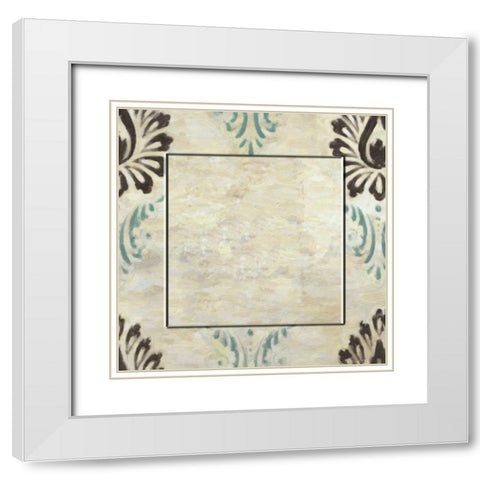 Medallion With Center 2 White Modern Wood Framed Art Print with Double Matting by Greene, Taylor