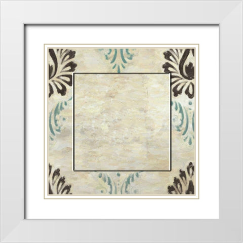 Medallion With Center 2 White Modern Wood Framed Art Print with Double Matting by Greene, Taylor