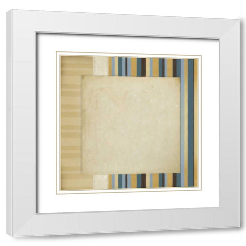 Striipes 1 White Modern Wood Framed Art Print with Double Matting by Greene, Taylor