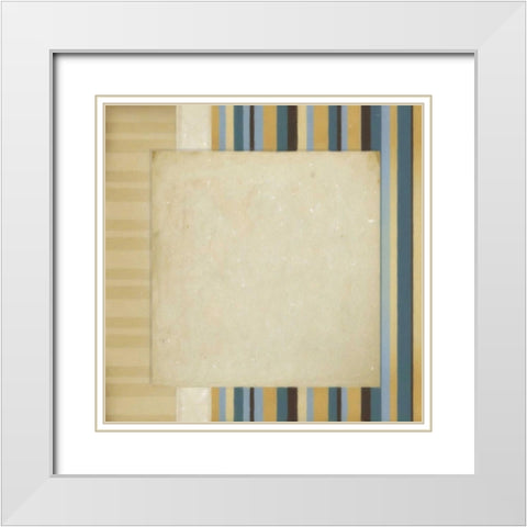Striipes 1 White Modern Wood Framed Art Print with Double Matting by Greene, Taylor
