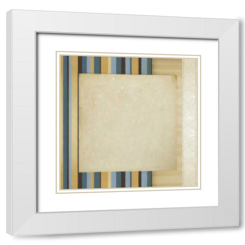 Striipes 2 White Modern Wood Framed Art Print with Double Matting by Greene, Taylor