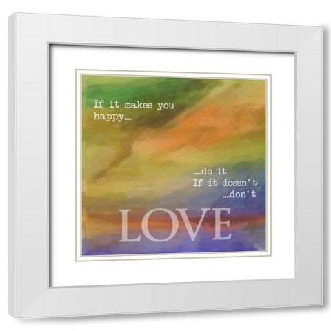 Love White Modern Wood Framed Art Print with Double Matting by Greene, Taylor
