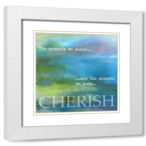 CHERISH White Modern Wood Framed Art Print with Double Matting by Greene, Taylor