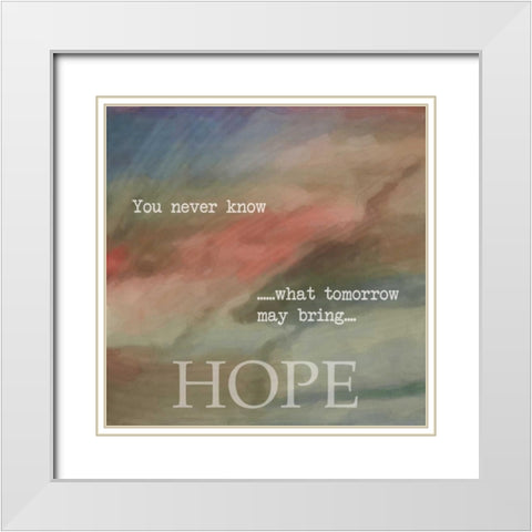 HOPE White Modern Wood Framed Art Print with Double Matting by Greene, Taylor