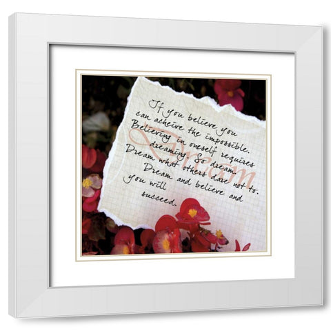 Red Flowers White Modern Wood Framed Art Print with Double Matting by Greene, Taylor