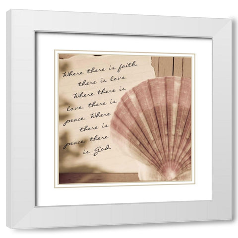 Shell 2 White Modern Wood Framed Art Print with Double Matting by Greene, Taylor