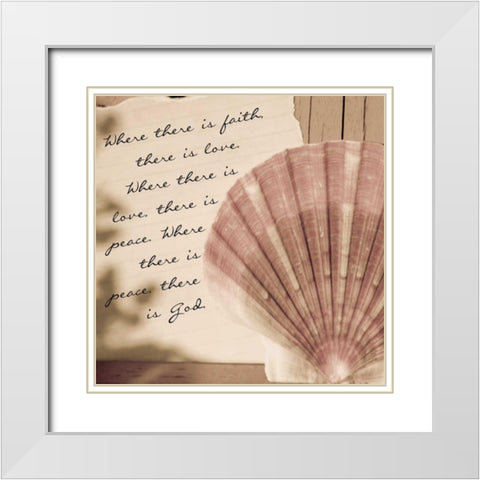 Shell 2 White Modern Wood Framed Art Print with Double Matting by Greene, Taylor