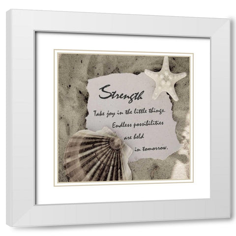 Shell Group 2 White Modern Wood Framed Art Print with Double Matting by Greene, Taylor