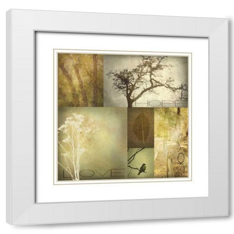 TREES White Modern Wood Framed Art Print with Double Matting by Greene, Taylor