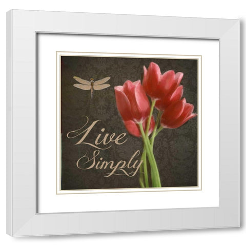 Live Simply White Modern Wood Framed Art Print with Double Matting by Greene, Taylor