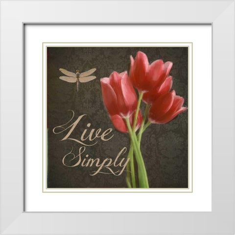 Live Simply White Modern Wood Framed Art Print with Double Matting by Greene, Taylor