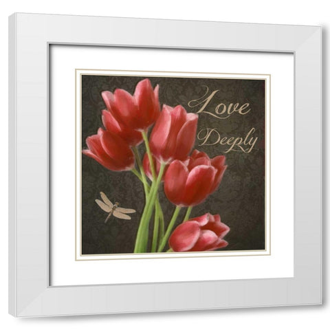 Love Deeply White Modern Wood Framed Art Print with Double Matting by Greene, Taylor