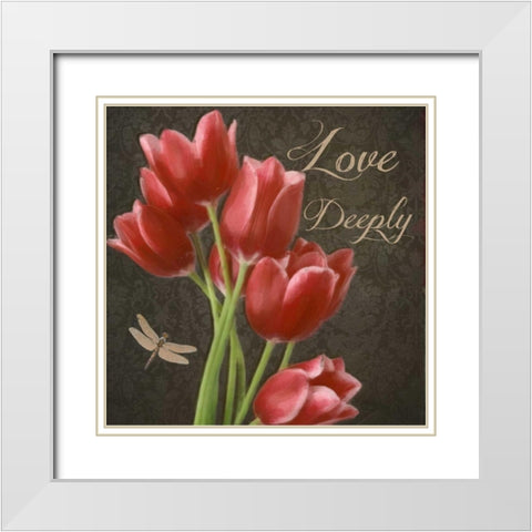 Love Deeply White Modern Wood Framed Art Print with Double Matting by Greene, Taylor