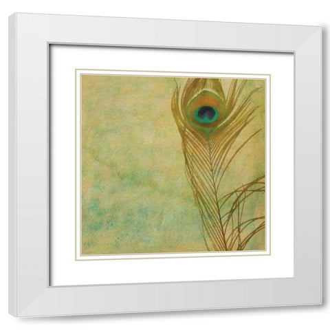 Single Feather White Modern Wood Framed Art Print with Double Matting by Greene, Taylor