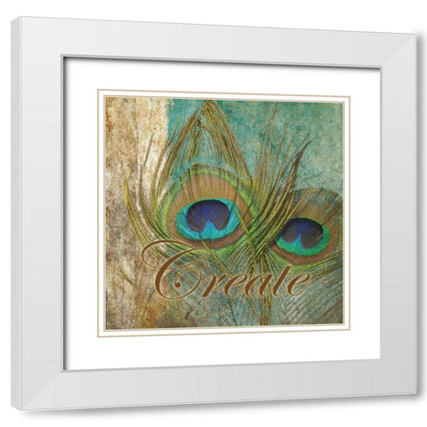 Feather Create B White Modern Wood Framed Art Print with Double Matting by Greene, Taylor