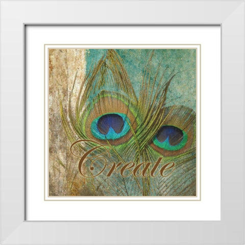 Feather Create B White Modern Wood Framed Art Print with Double Matting by Greene, Taylor