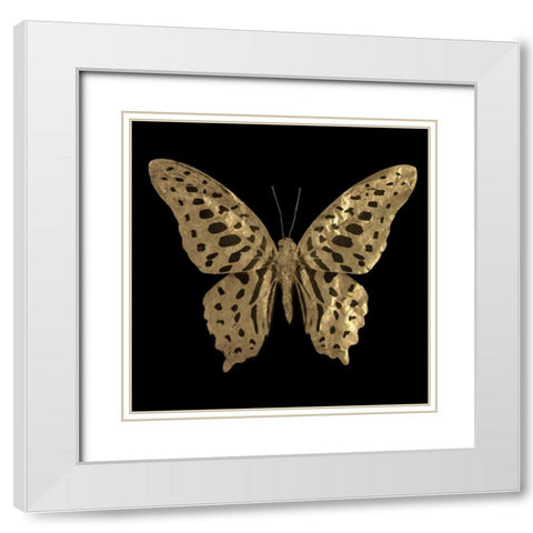 Hope Gold Butterfly White Modern Wood Framed Art Print with Double Matting by Greene, Taylor