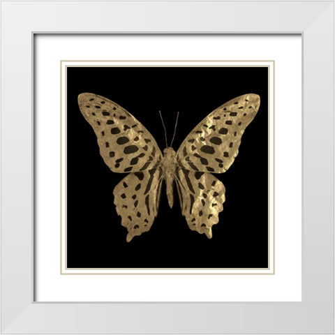 Hope Gold Butterfly White Modern Wood Framed Art Print with Double Matting by Greene, Taylor