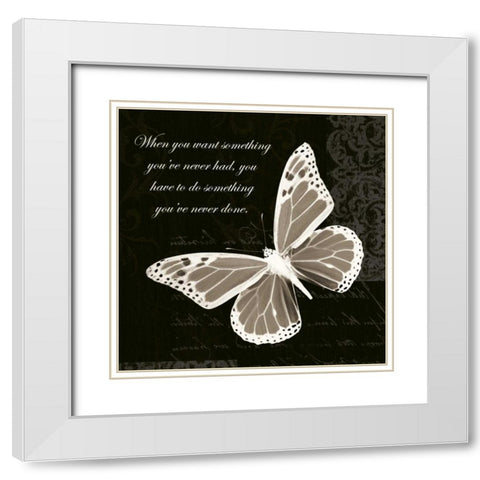 Inspire Butterfly White Modern Wood Framed Art Print with Double Matting by Greene, Taylor